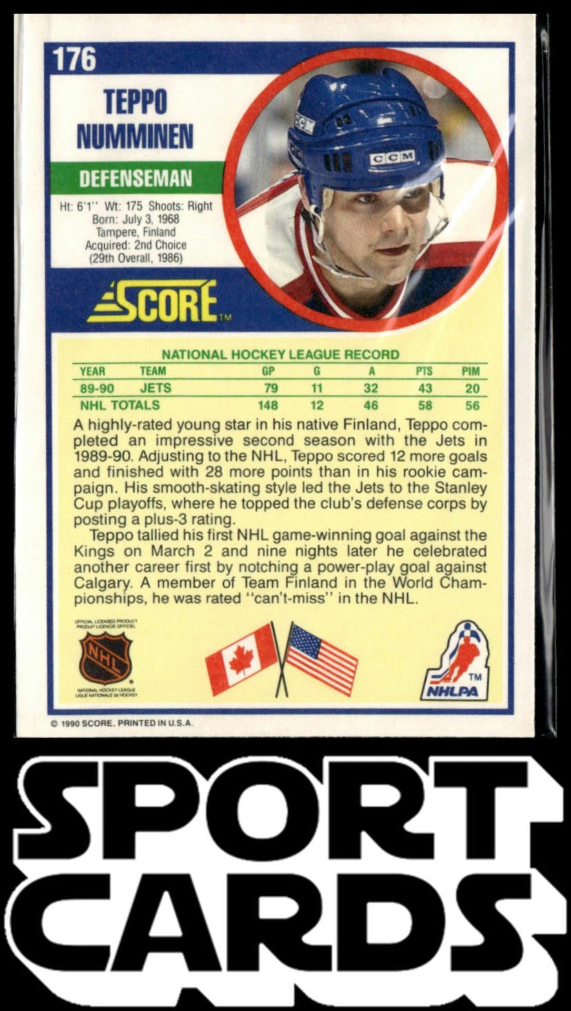 1990-91 Score American #176 Teppo Numminen SportCards.com