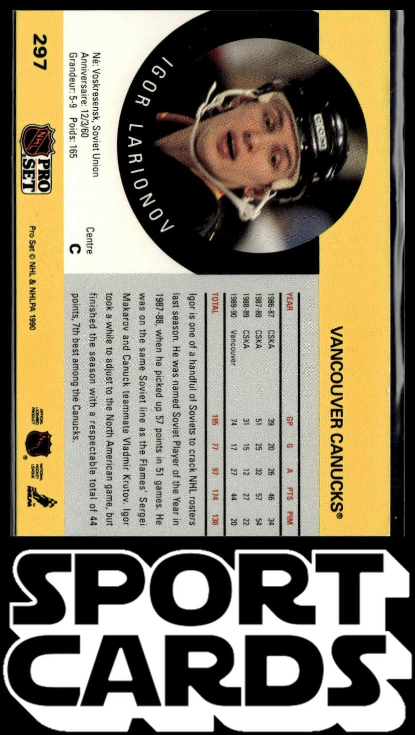 1990-91 Pro Set #297 Igor Larionov SportCards.com