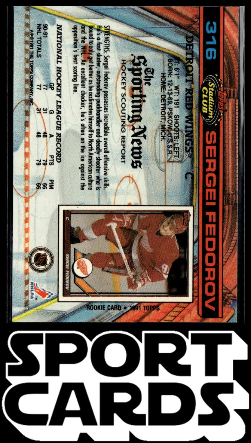 1991-92 Stadium Club #316 Sergei Fedorov SportCards.com