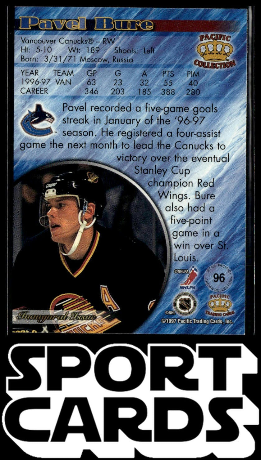 1997-98 Pacific Crown Collection #96 Pavel Bure Emerald Green SportCards.com