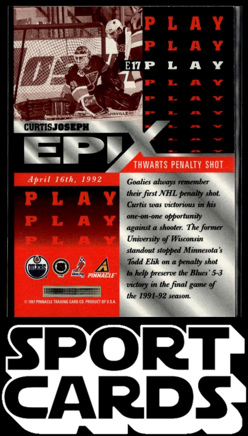 1997-98 Pinnacle #E17 Curtis Joseph Epix Orange SportCards.com