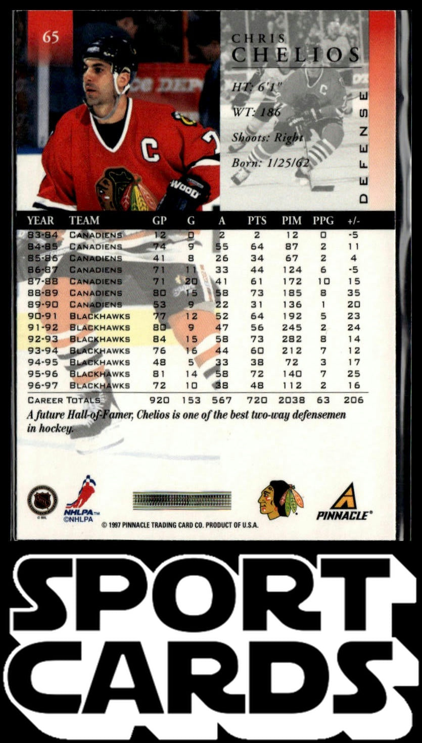 1997-98 Pinnacle #65 Chris Chelios SportCards.com