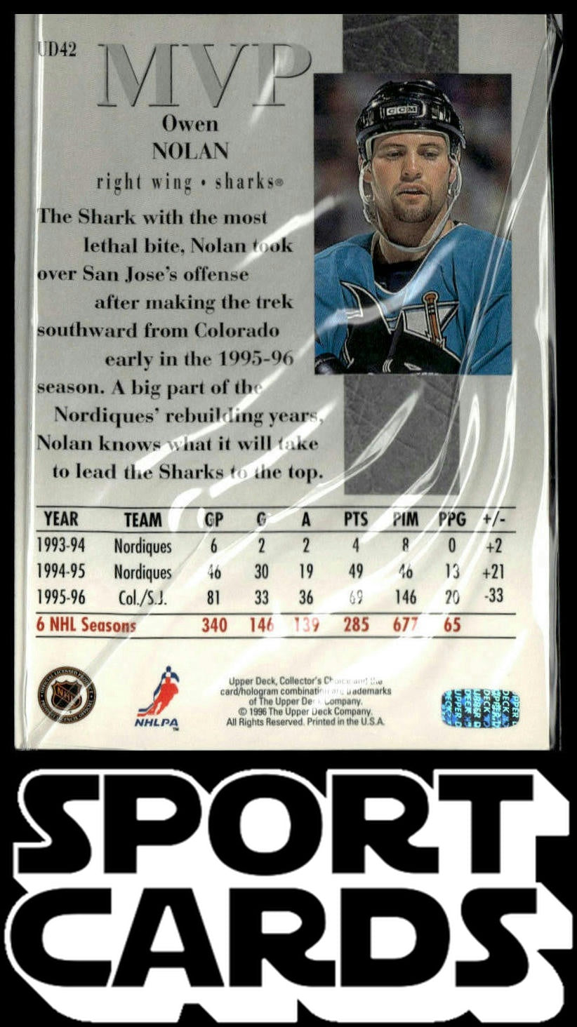 1996-97 Collector's Choice #UD42 Owen Nolan Upper Deck MVP SportCards.com