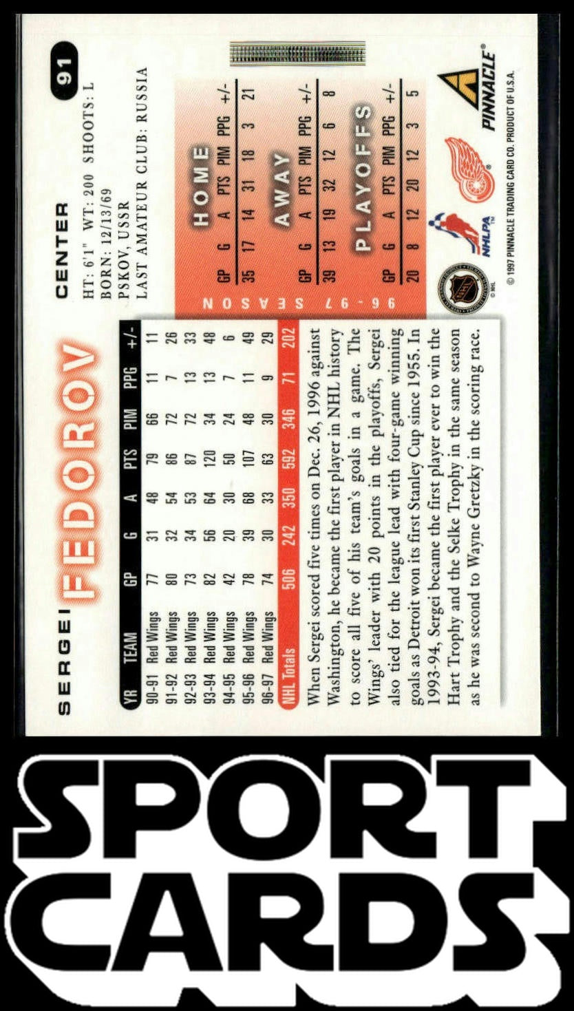 1997-98 Score #91 Sergei Fedorov SportCards.com