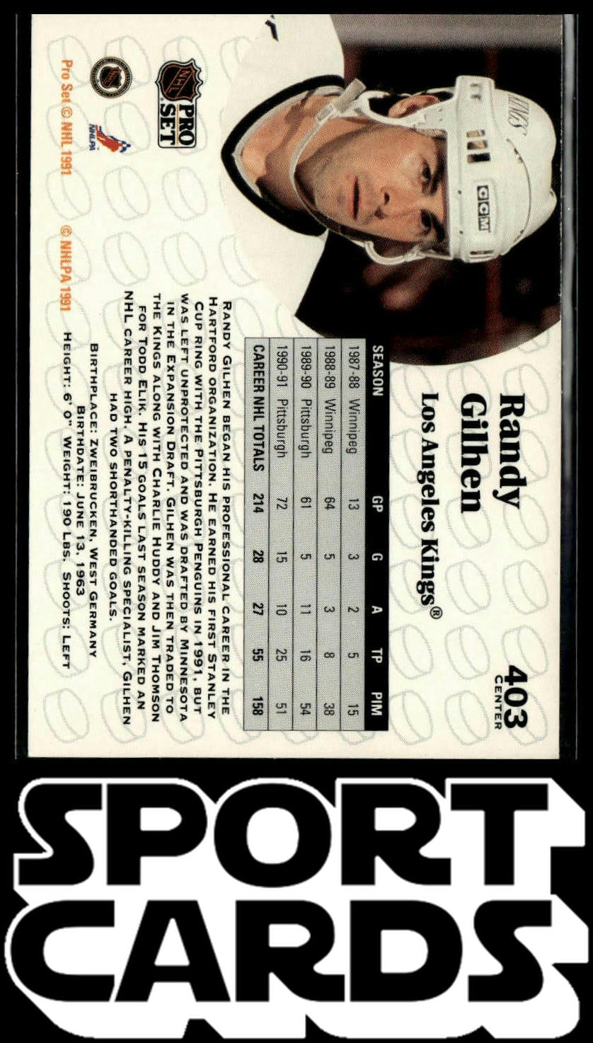 1991-92 Pro Set #403 Randy Gilhen SportCards.com