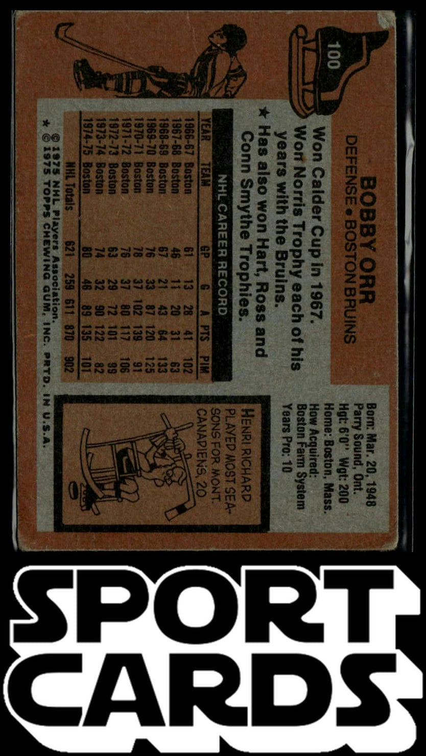 1975-76 Topps #100 Bobby Orr SportCards.com