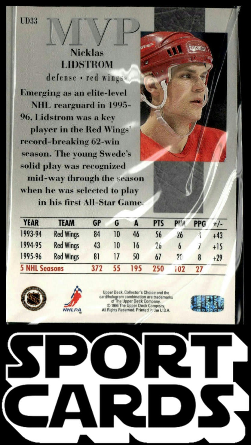 1996-97 Collector's Choice #UD33 Nicklas Lidstrom Upper Deck MVP SportCards.com