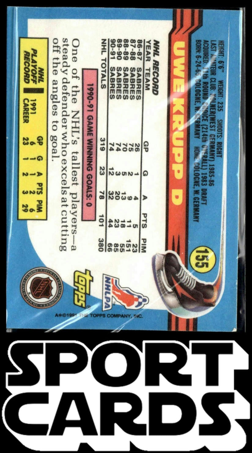 1991-92 Topps #155 Uwe Krupp SportCards.com