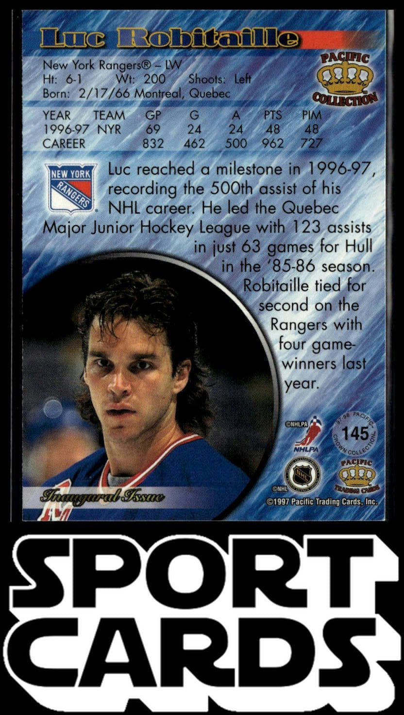 1997-98 Pacific Crown Collection #145 Luc Robitaille Copper SportCards.com