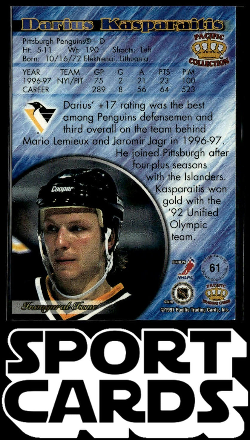 1997-98 Pacific Crown Collection #61 Darius Kasparaitis SportCards.com