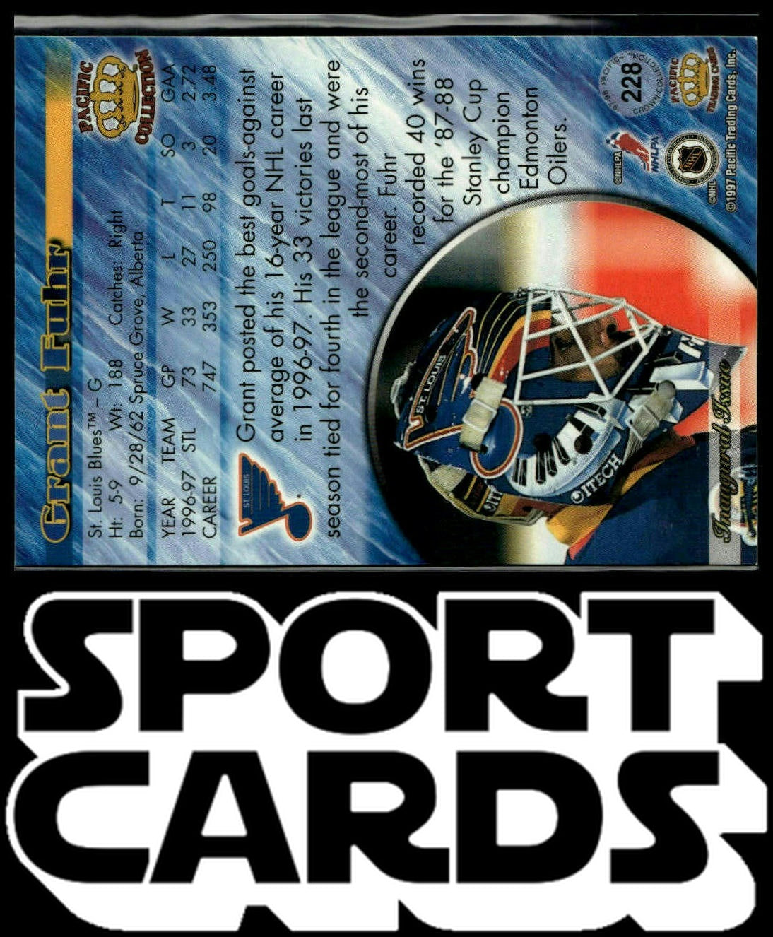 1997-98 Pacific Crown Collection #228 Grant Fuhr SportCards.com