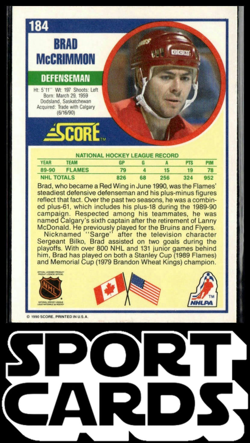 1990-91 Score American #184 Brad McCrimmon SportCards.com