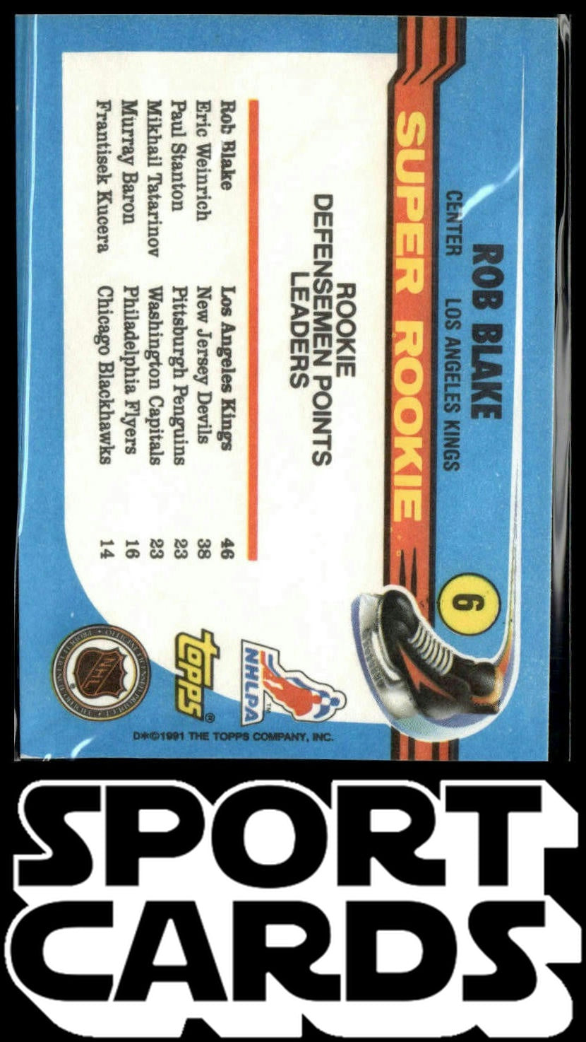 1991-92 Topps #6 Rob Blake SportCards.com