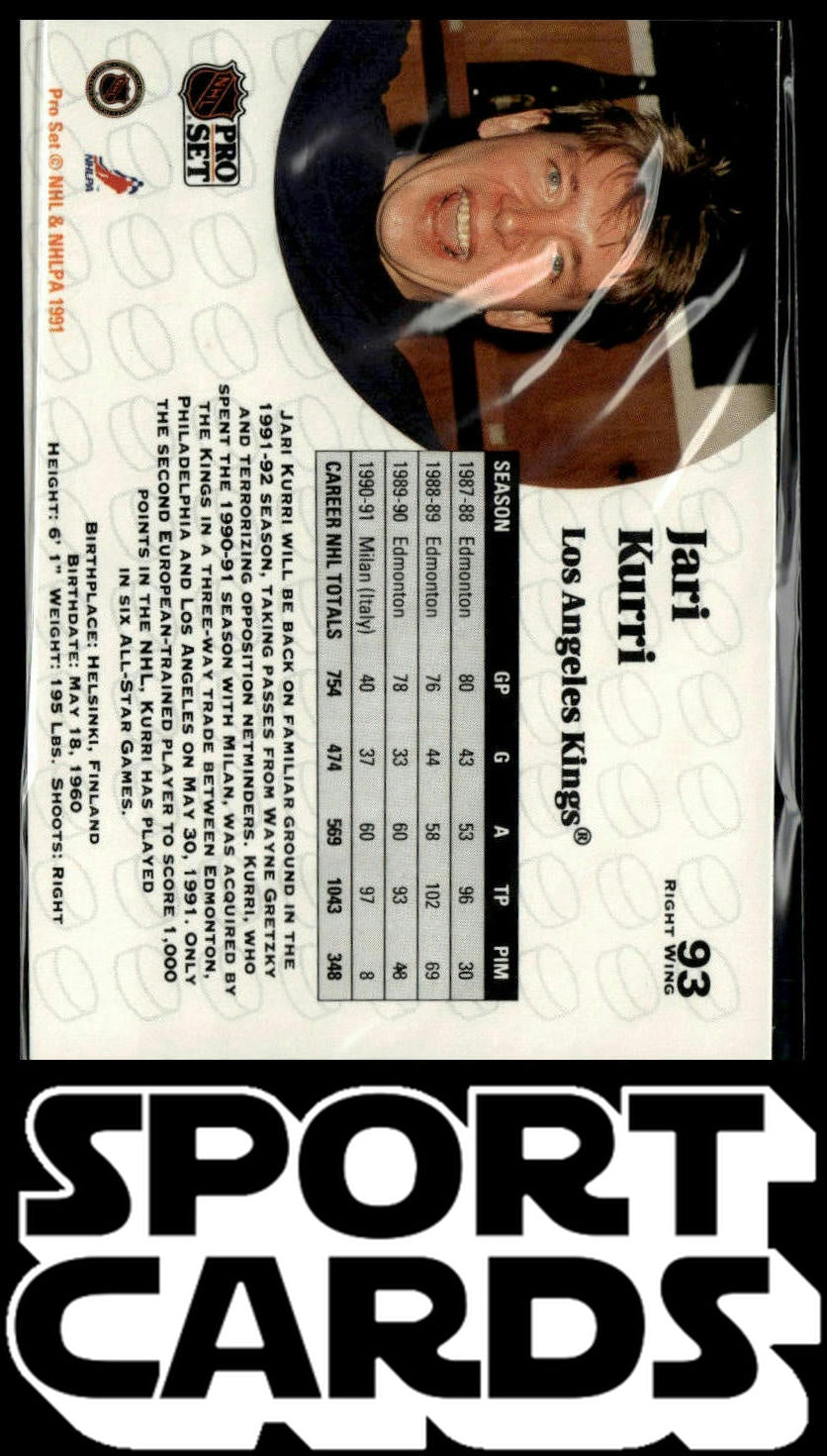 1991-92 Pro Set #93 Jari Kurri SportCards.com
