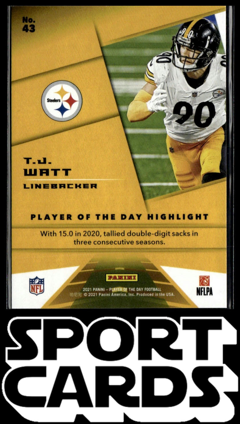 2021 Panini Player of the Day #43 T.J. Watt Silver SportCards.com