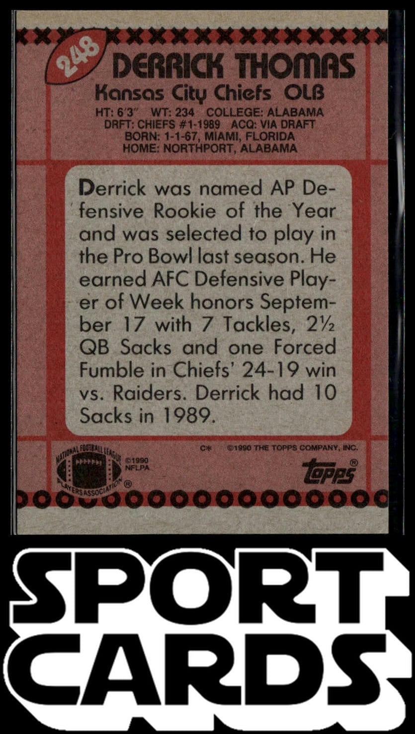 1990 Topps #248b Derrick Thomas SportCards.com
