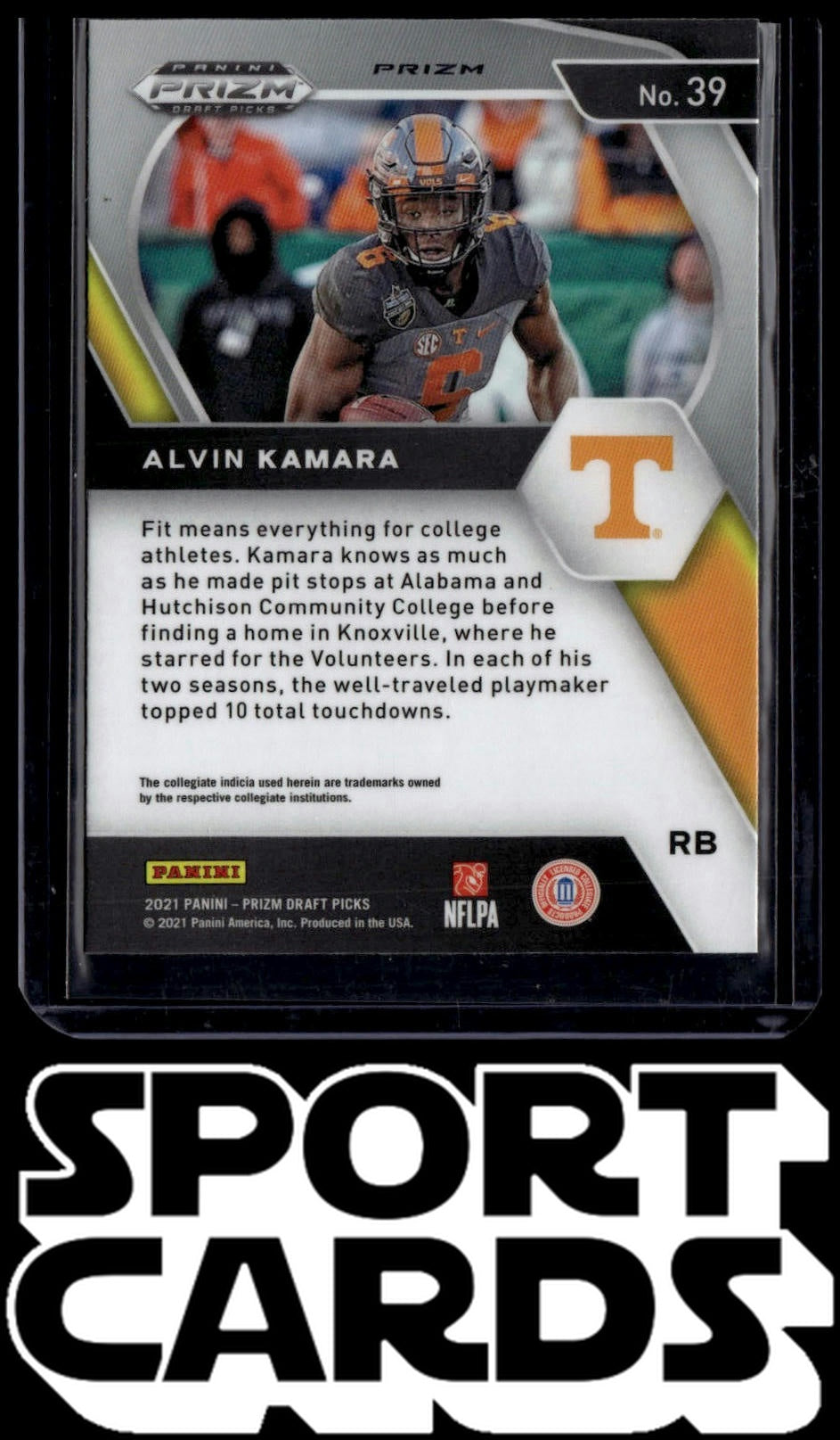 2021 Panini Prizm Draft Picks Collegiate #39 Alvin Kamara Blue Circles