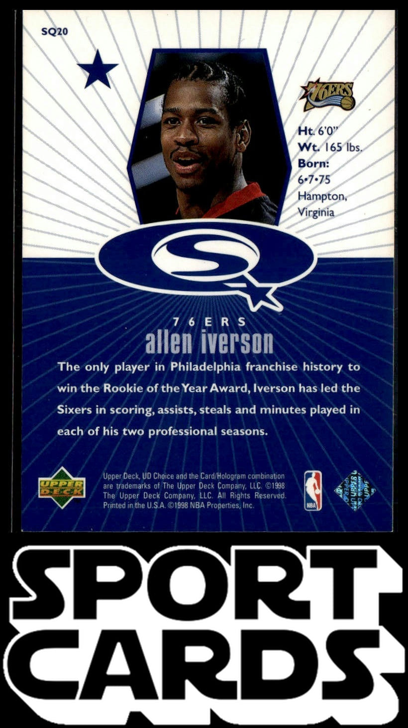 1998-99 UD Choice #SQ20 Allen Iverson StarQuest Blue SportCards.com