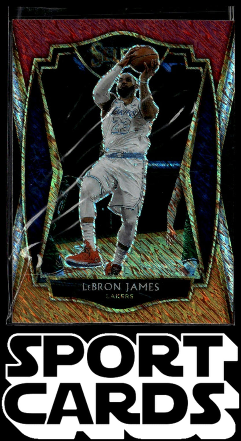 2020-21 Panini Select #113 LeBron James Red White Orange Flash SportCards.com