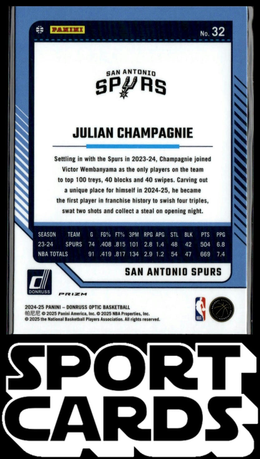 2024-25 Donruss Optic #32 Julian Champagnie Purple SportCards.com