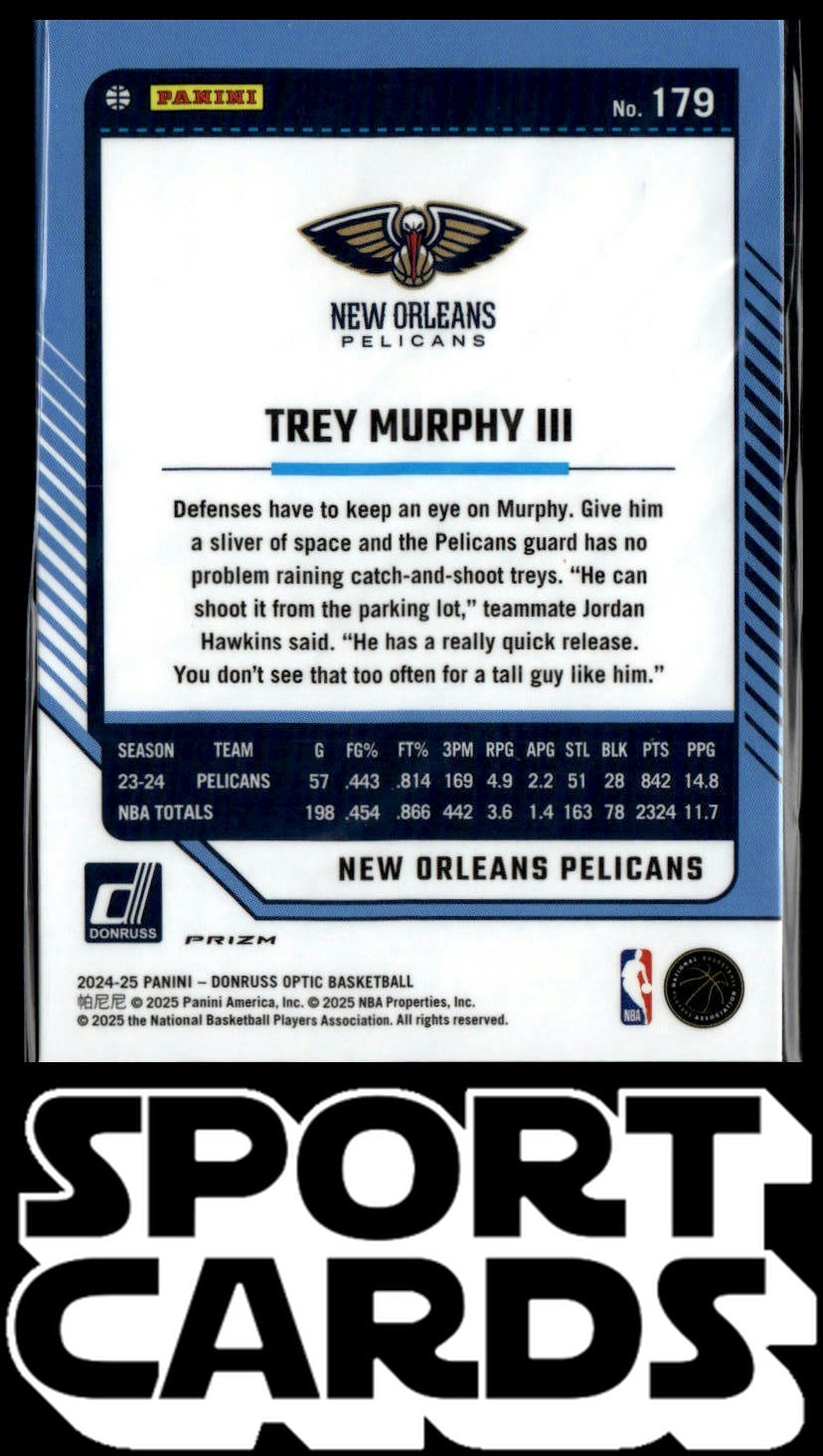 2024-25 Donruss Optic #179 Trey Murphy III Purple SportCards.com