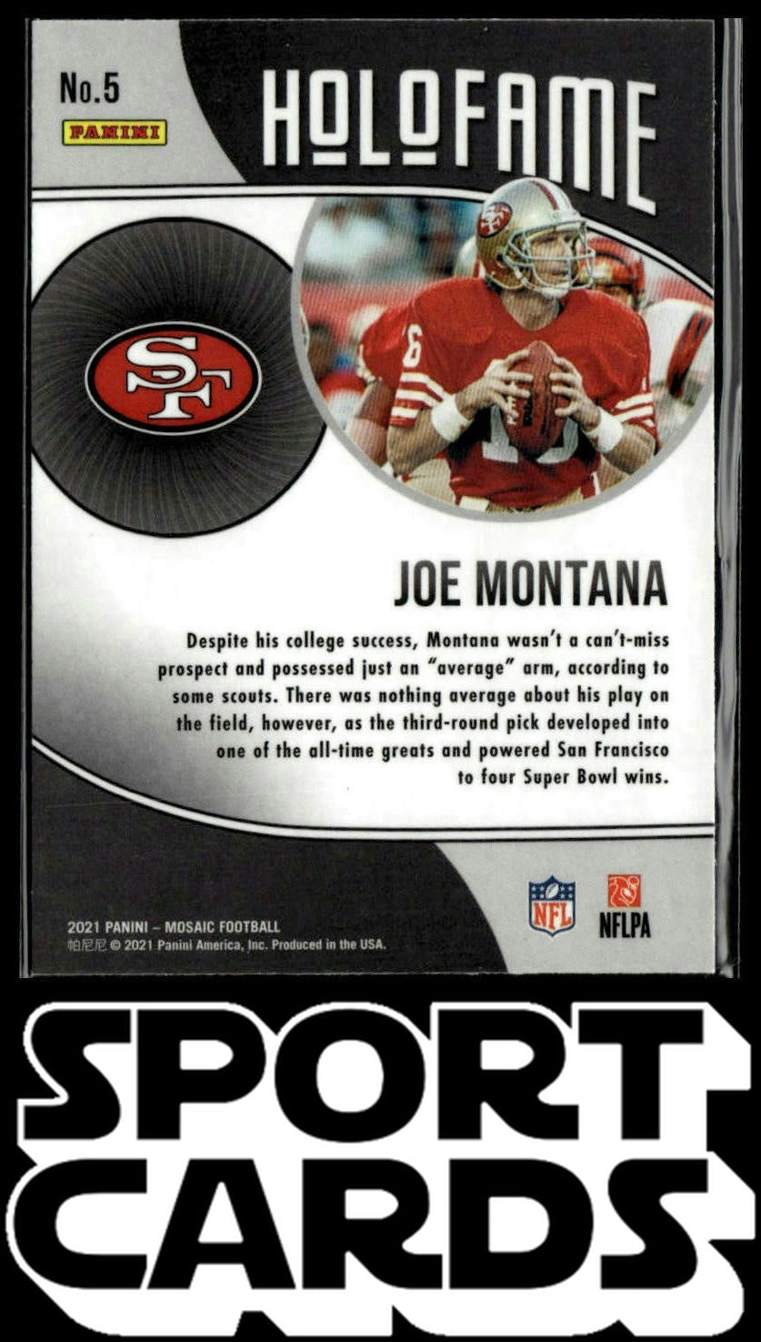2021 Panini Mosaic #5 Joe Montana HoloFame SportCards.com