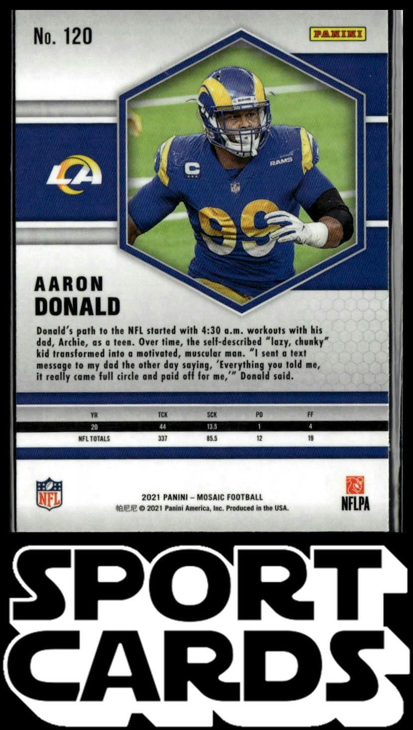 2021 Panini Mosaic #120 Aaron Donald SportCards.com