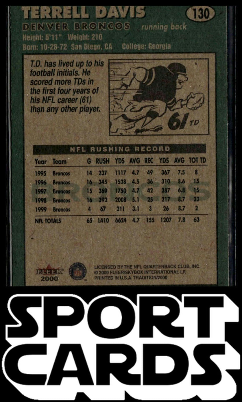 2000 Fleer Tradition #130 Terrell Davis SportCards.com