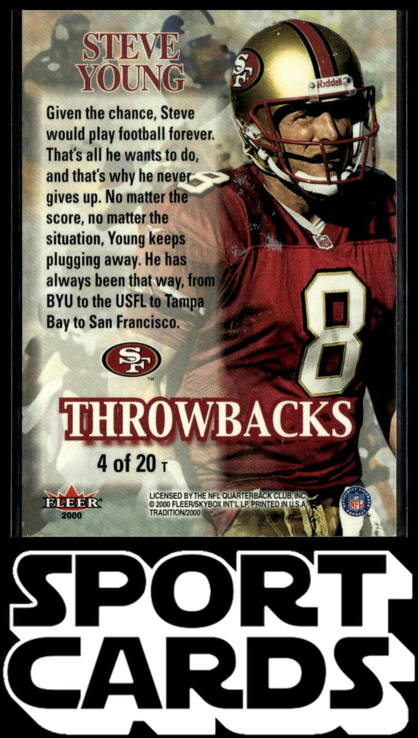 2000 Fleer Tradition #4 T Steve Young Throwbacks SportCards.com