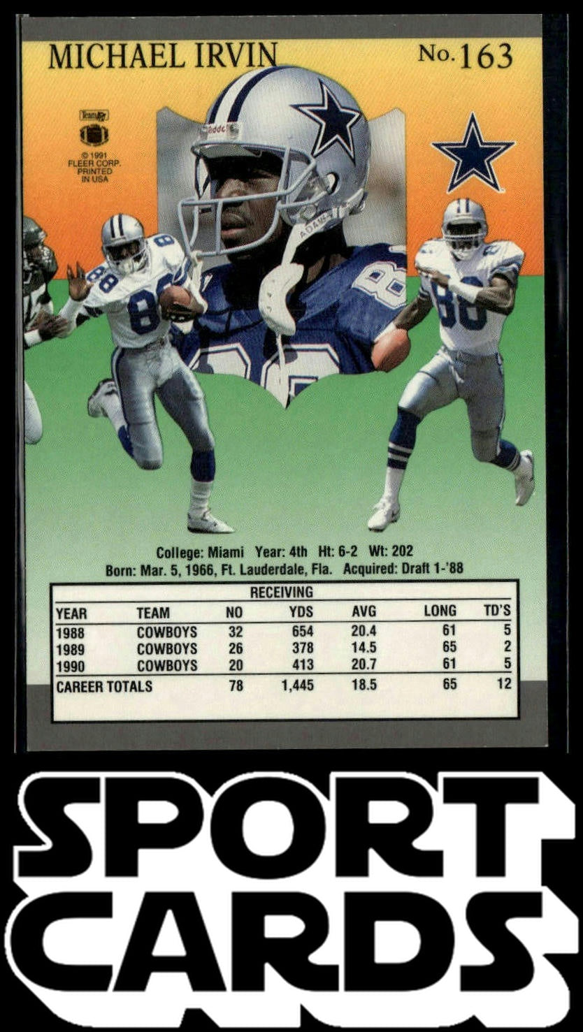 1991 Ultra #163 Michael Irvin SportCards.com