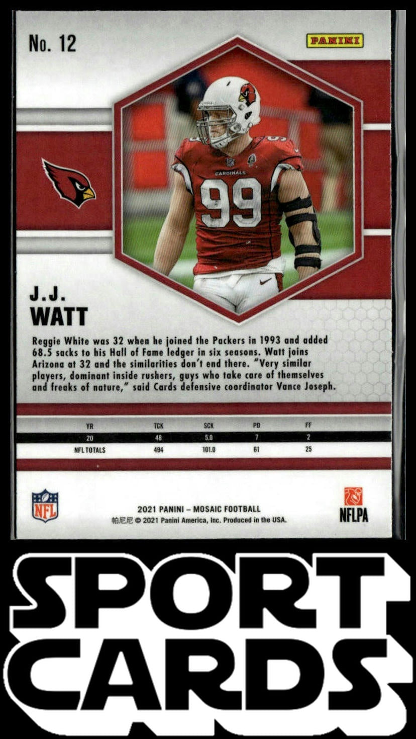 2021 Panini Mosaic #12 J.J. Watt SportCards.com