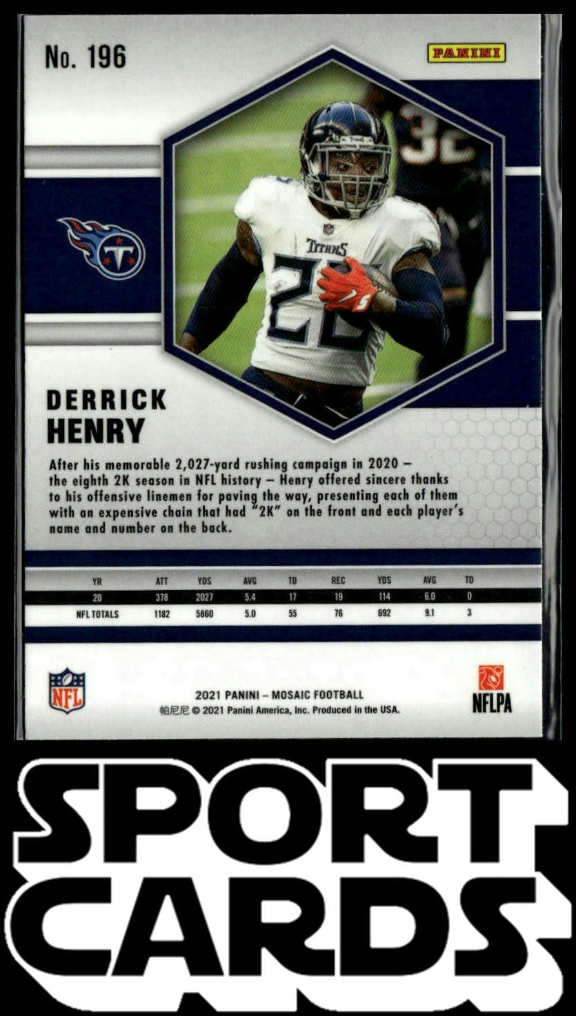 2021 Panini Mosaic #196 Derrick Henry Prizm Silver SportCards.com