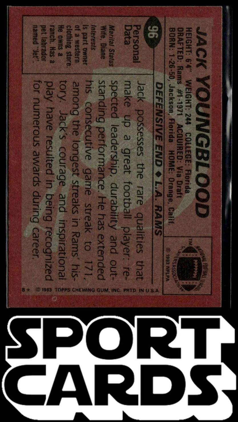 1983 Topps #96 Jack Youngblood SportCards.com