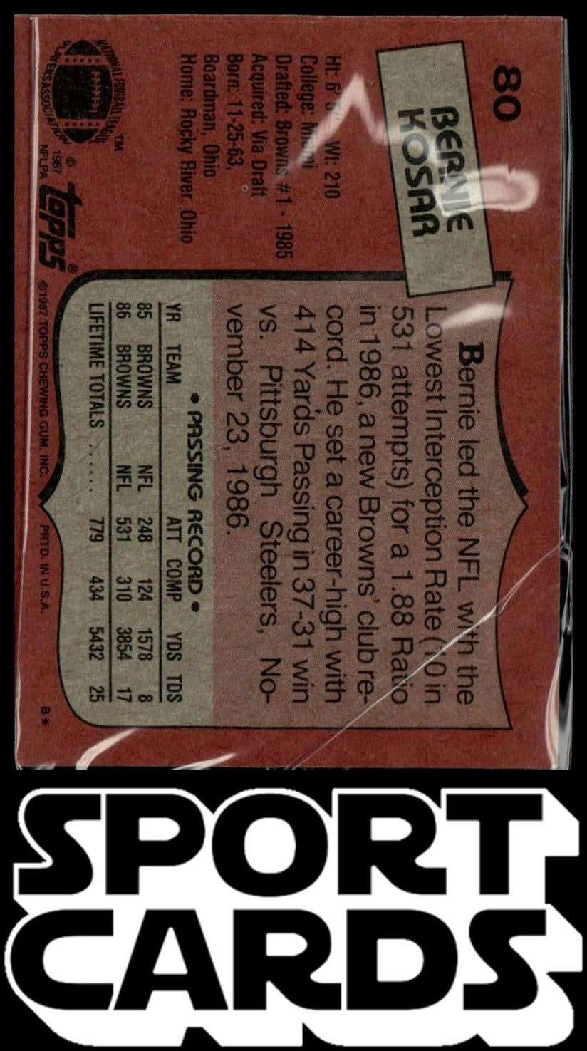 1987 Topps #80 Bernie Kosar SportCards.com