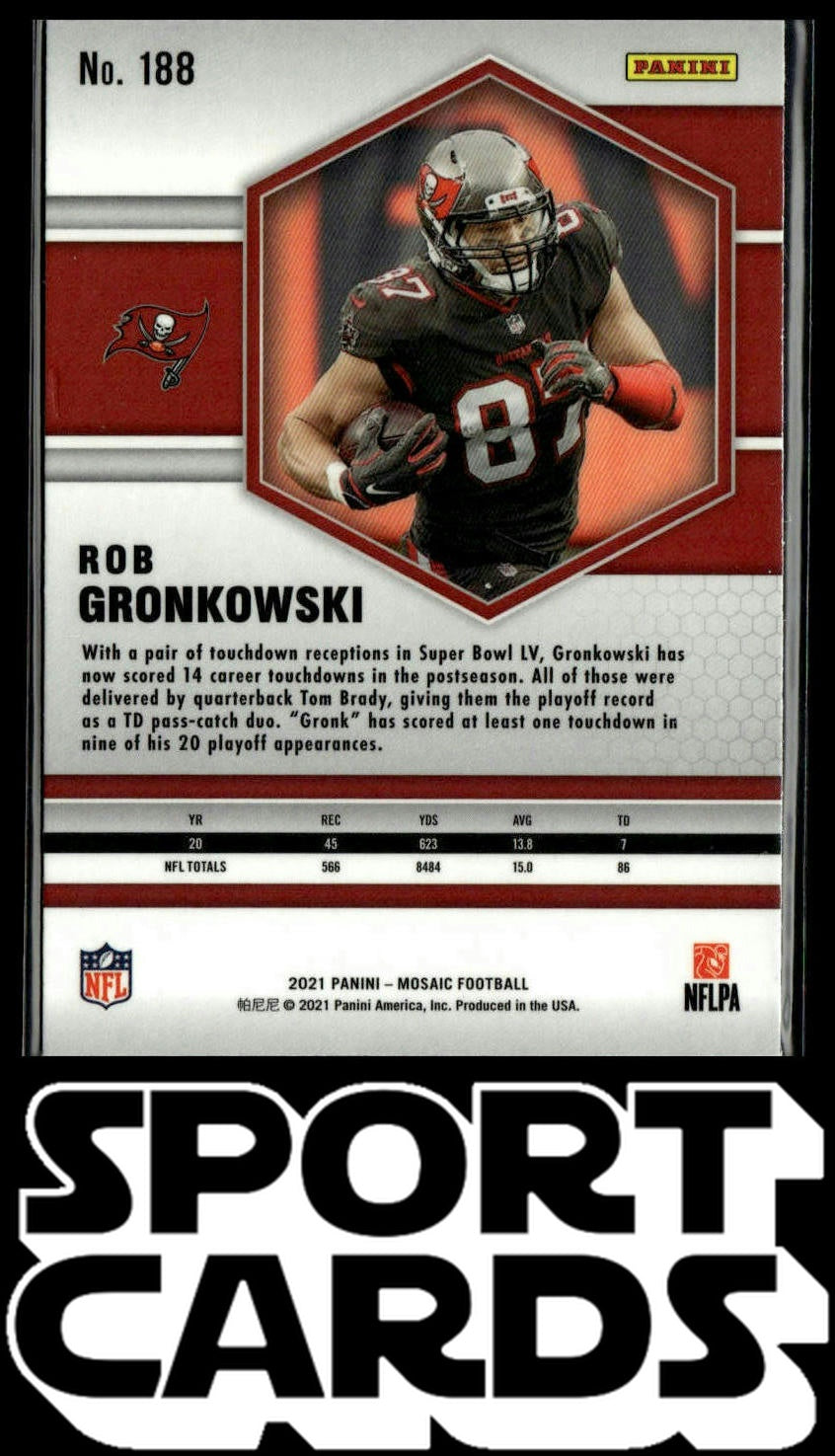 2021 Panini Mosaic #188 Rob Gronkowski Prizm Silver SportCards.com