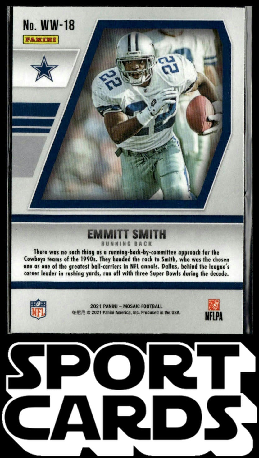 2021 Panini Mosaic #WW-18 Emmitt Smith Will to Win SportCards.com