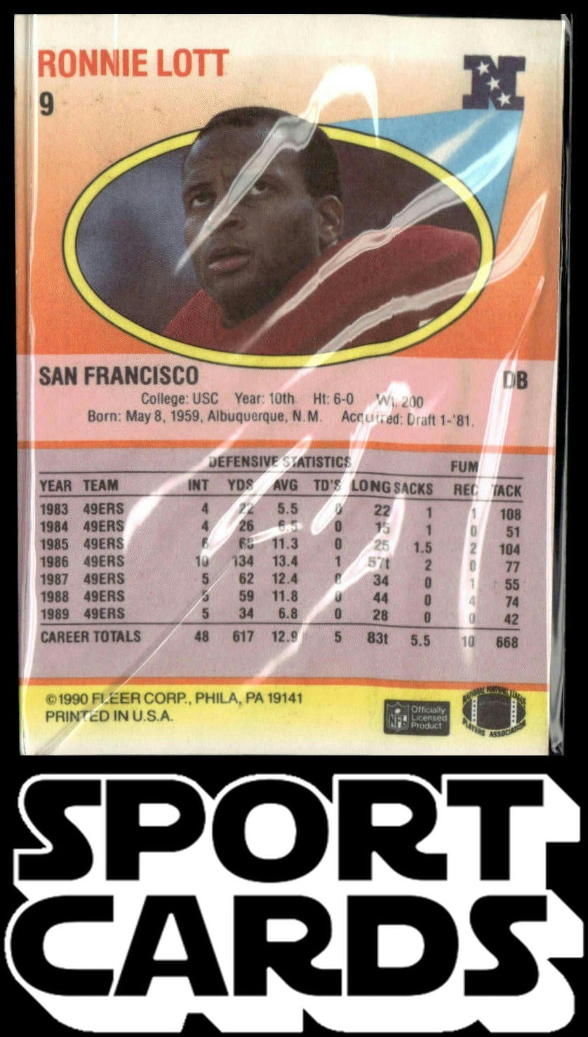 1990 Fleer #9 Ronnie Lott SportCards.com