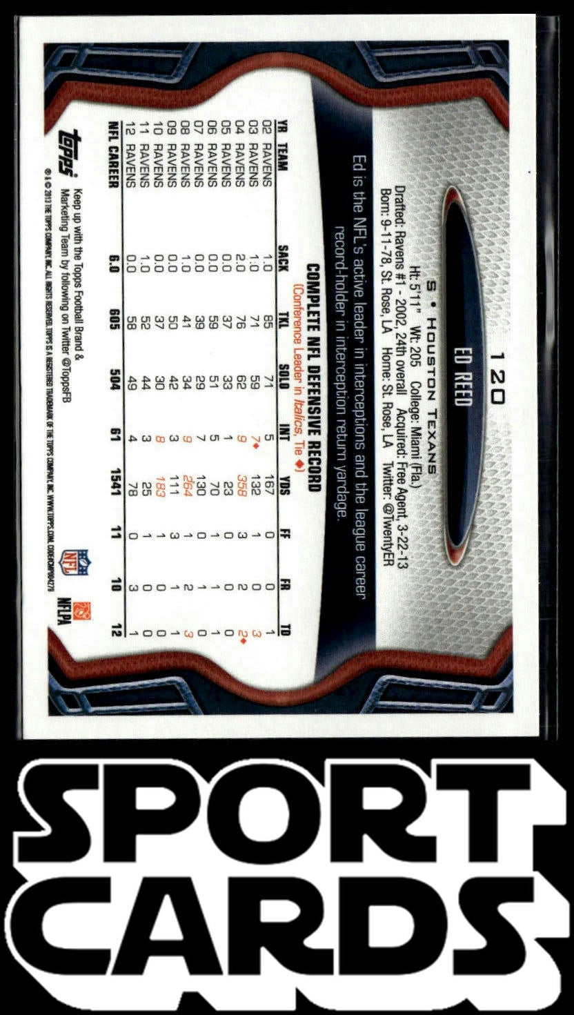 2013 Topps #120 Ed Reed SportCards.com
