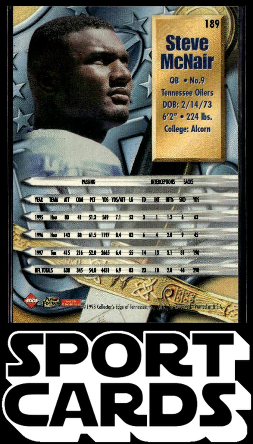 1998 Collector's Edge Supreme Season Review #189 Steve McNair SportCards.com