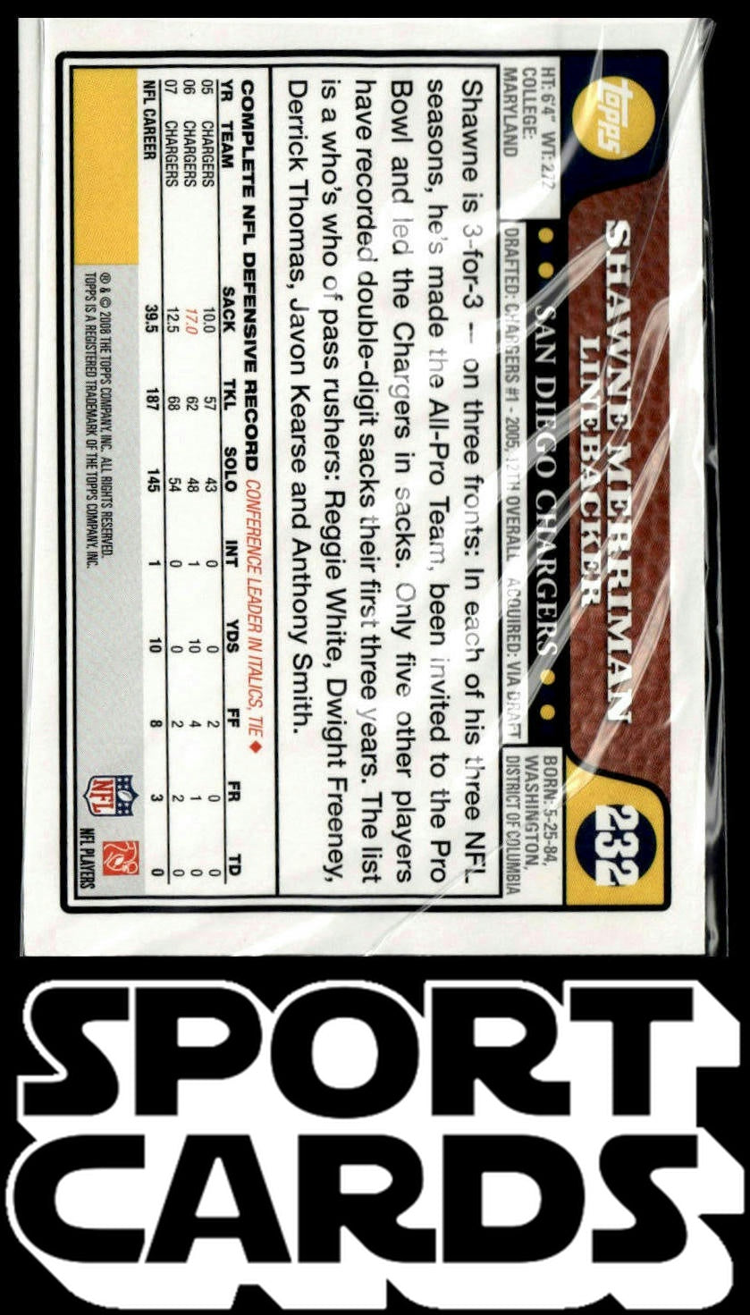 2008 Topps #232 Shawne Merriman SportCards.com