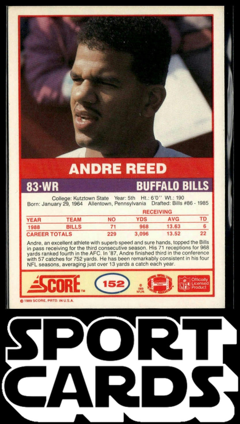 1989 Score #152 Andre Reed SportCards.com
