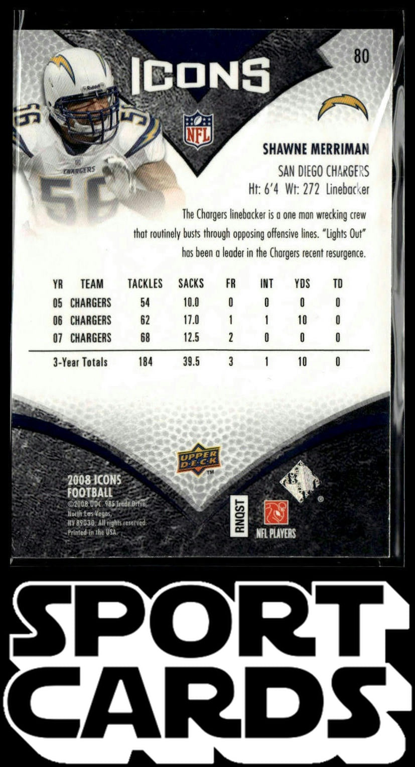 2008 Upper Deck Icons #80 Shawne Merriman SportCards.com
