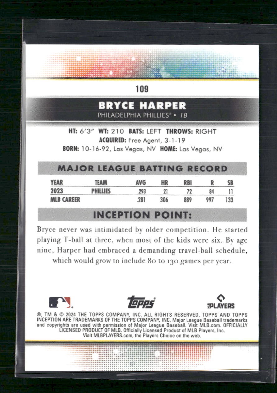 Bryce Harper 2024 Topps Inception #109