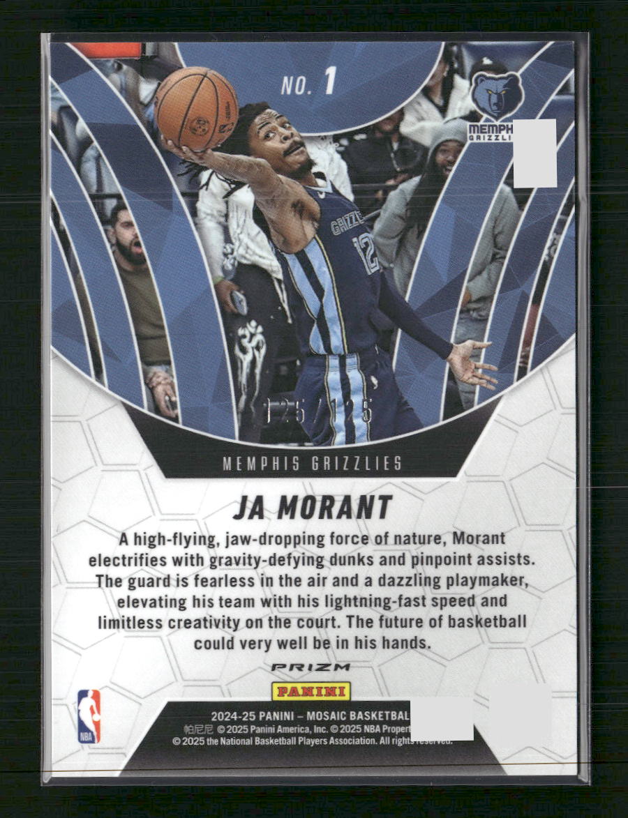 Ja Morant 2024-25 Panini Mosaic #12 Jam Masters Mosaic Ice #/125