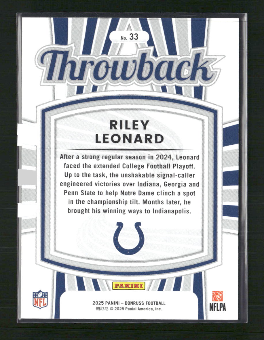 Riley Leonard Rookie Throwback /100