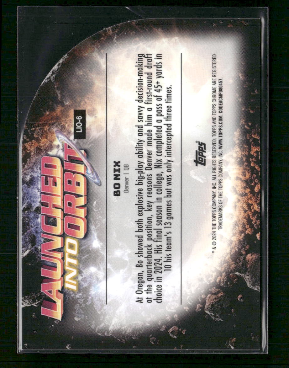 2024 Topps Chrome Cosmic Launched Into Orbit Bo Nix #LIO-6