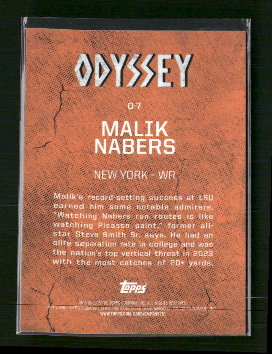 2024 Topps Signature Class Odyssey Malik Nabers #O-7