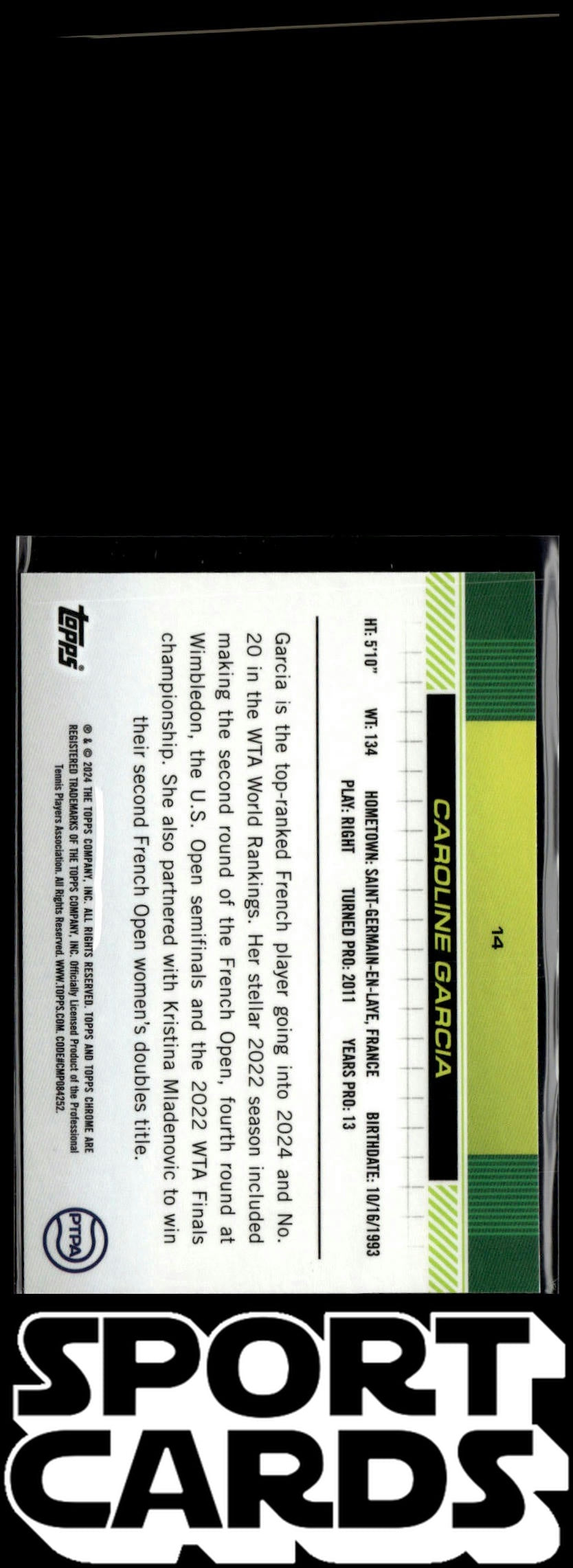 2024 Topps Chrome #14 Caroline Garcia SportCards.com