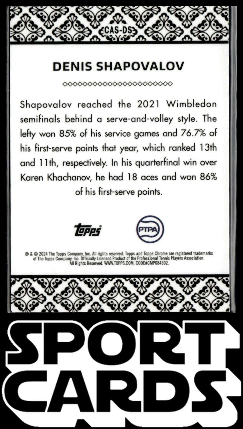 2024 Topps Chrome #CAS-DS Denis Shapovalov Aces SportCards.com