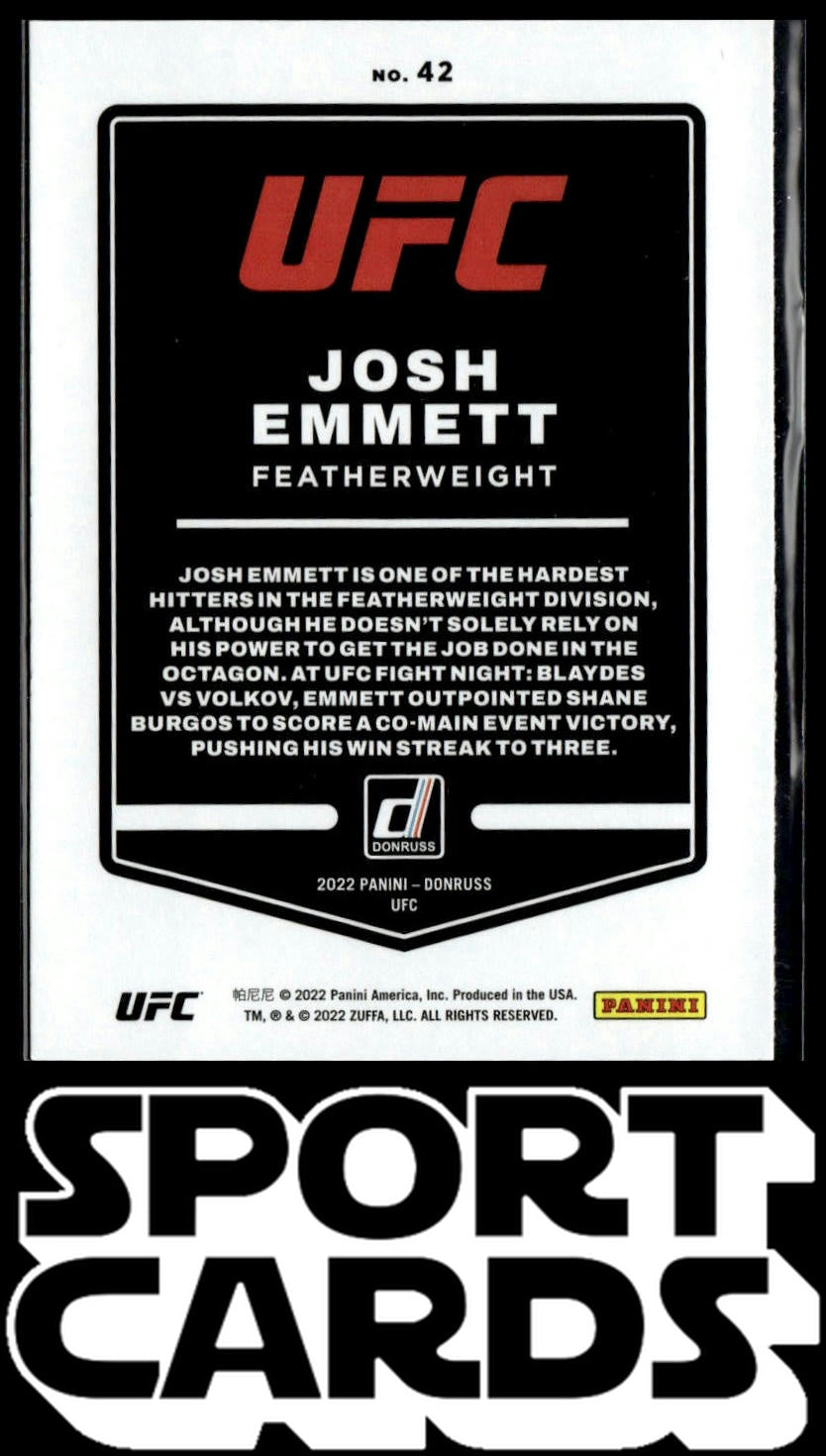2022 Donruss UFC #42 Josh Emmett SportCards.com